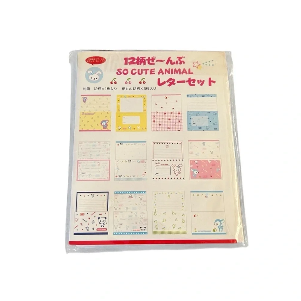Vintage Y2K So Cute Animal Letter Set Cute Japanese Stationary Kawaii NWT